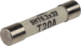 Фото 1/3 8020.5024.G, 20A T Ceramic Cartridge Fuse, 6.3 x 32mm