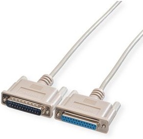 11013618, Serial Cable D-SUB 25-Pin Male - D-SUB 25-Pin Female 1.8m Grey