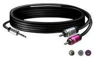 TK060, Cable; Jack 3.5mm 3pin plug,RCA plug x2; 1.5m; black; 0.08mm2