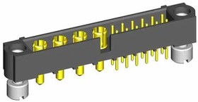 M80-5T11205M2- 04-331-00-000, Power to the Board 12P 3MM MALE VERT PC TAIL GOLD