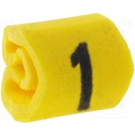 515-01614, Маркер для проводов и кабеля, Маркировка: 1, 1-3мм, ПВХ, желтый