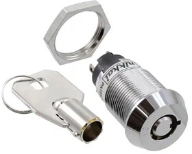 CKL12BTW01-011, Keylock Switches 19mm On-None-On Tubular, Key #011