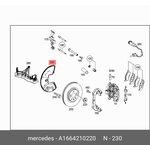 A166 421 02 20, Пластина защитная диска тормозного MERCEDES-BENZ A1664210220