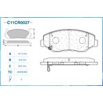 C11CR0027, Колодки тормозные передние (Low Metallic)