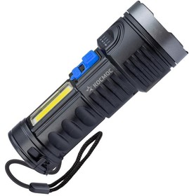 Фото 1/7 Фонарь аккумуляторный ручной LED 3Вт + COB 3Вт аккум. Li-ion 18650 1.2А.ч индикатор USB-шнур ABS-пластик КОСМОС KOS115Lit
