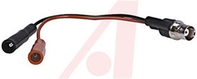 Coaxial cable, BNC jack (straight) to crocodile clip, PVC, 0.1 m, BU-5231-A-4-0