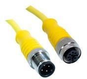 C4AC02M005, Specialized Cables 4 Position Straight Male to Straight Female Cable Assembly - Yellow - 5 Meters