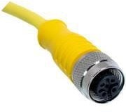 C4C02M010, Specialized Cables 4 Position Straight Female to wire leads - Yellow - 10 Meters
