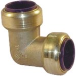 65516, Brass Pipe Fitting, 90° Push Fit Elbow, Female to Female 15mm