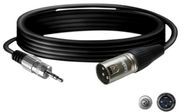 TK055, Cable; Jack 3.5mm 3pin plug,XLR male 3pin; 1.5m; black; 0.08mm2