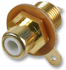 PSG01721, White Chassis Mount Gold Plated Phono (RCA) Female Jack