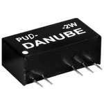 PUD-2405-2W, Isolated Module DC DC Converter 2 Output 5V -5V 200mA, 200mA 21.6V - 26.4V Input