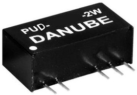 PUD-2405-2W, Isolated Module DC DC Converter 2 Output 5V -5V 200mA, 200mA 21.6V - 26.4V Input