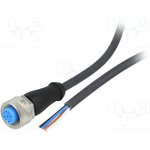 YF2A14-100UB3XLEAX, Female 4 way M12 to Unterminated Sensor Actuator Cable, 10m