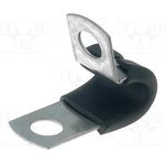 SPN-4, Fixing clamp; OBundle : 6.4mm; W: 12.7mm; steel; Omount.hole: 6.7mm