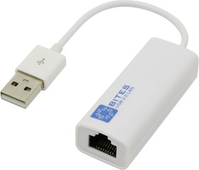 Сетевая карта USB2.0 RJ45 100мегабит, белый, 10см UA2-45-02WH