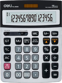 Фото 1/5 Калькулятор бухгалтерский Deli E39265 серый 16-разр.