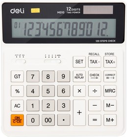 Фото 1/3 Калькулятор бухгалтерский Deli EM01010 белый 12-разр.