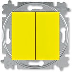 ABB EPJ Levit жёлтый / дымчатый чёрный Выключатель 2-клавишный