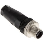 Circular Connector, 5 Contacts, Cable Mount, M12 Connector, Plug, Male, IP67 ...