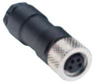 RKMC 4, Circular Connector, M8, Socket, Straight, Poles - 4, Screw Terminal, Cable Mount