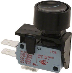 3832510MB, Pushbutton Switches SPDT Push Button Switch Black