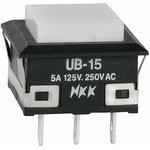 UB15KKW01N-B, Pushbutton Switches SPDT ON-(ON) WHITE
