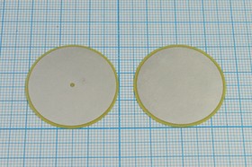 Фото 1/2 Ультразвуковой диск диаметром 30.8мм и толщиной 0.2мм; пэу 30,8 x 0,2\диск\ 65кГц\\PZT\\ PZT_d30,8x_0,2T\