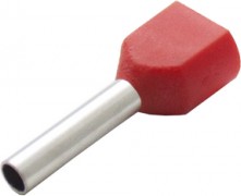 Engard Наконечник штыревой втулочный изолированный двойной НШВИ(2) 1,0-10 цвет красный (1 пакет/50 шт.) NSHvI2-1-10-R