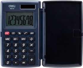 Фото 1/9 Калькулятор карманный Deli E39219 серый 8-разр.