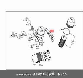 Фото 1/4 2781840280, Прокл.корп.масл.фильтра MERCEDES BENZ W221 (2005-2013)