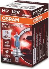 Фото 1/2 64210NL, Лампа 12 В H7 55 Вт +150% Night Breaker Laser галогенная Osram