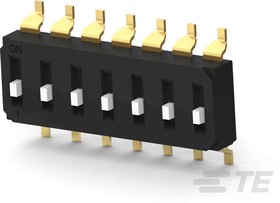 Фото 1/3 EDS07SGNNTR04Q, 7 Way Surface Mount DIP Switch SPST, Raised Actuator