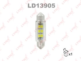 Лампа светодиодная 12V C5W 5W SV8,5 6900K LYNXauto LED 1 шт. картон T11X39mm LD13905