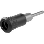 4 mm socket, round plug connection, mounting Ø 8.2 mm, black, 64.3011-21