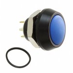 MMP0120/ABLP, Pushbutton Switches BLACK ANODIZED BLUE BUTTON PIN TERM