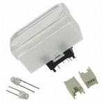 KP0115ANBKG03CJB, Pushbutton Switches OFF(ON)NONTCTLE RECT CLR/WHT CAP RED LED
