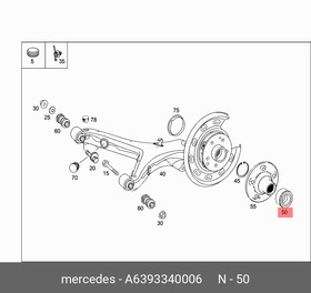 6393340006, Подшипник ступичный задний Vito (w639)Viano (w639)