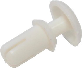 Фото 1/2 SR 3045W, Rivet, Snap, White, Nylon, 3.2 mm Hole Dia, 2 mm - 3 mm Grip, 6.4 mm Dia, 1.6 mm Depth