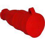 Переносная розетка каучук, красная 2P+E, 1х16A, 220-240V, IP44 3101-304-1600