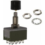 MB2185SS1W01-CA, Pushbutton Switches 4PDT ON-ON .335 BSHG SLDR .394 BLK CAP 6A