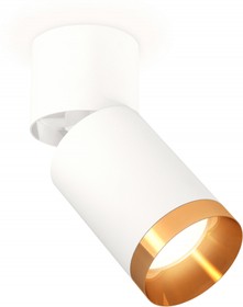 Фото 1/3 Ambrella Комплект накладного поворотного светильника XM6312044 SWH/WH/PYG белый песок/белый/золото желтое полированное MR16 GU5.3 (A2220, C6