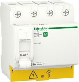 Schneider Electric RESI9 Выключатель дифференциального тока (УЗО) 25А 4P 30мА тип AC