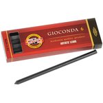 Грифели для цанговых карандашей Gioconda 6B, 5.6 мм, 6 шт, круглый ...
