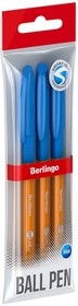 Шариковая ручка Skyline светло-синяя, 0.7 мм, игольчатый стержень, грип, 3 шт, пакет CBp_07130_3