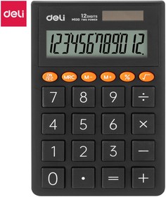 Фото 1/6 Калькулятор карманный Deli EM130, 12-р,дв.пит., 70.2x8.5x112.2 мм,темн-сер
