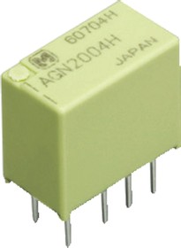 Фото 1/2 AGN20003, PCB Mount Non-Latching Relay, 3V dc Coil, 46.7mA Switching Current, DPDT