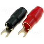 TERMINAL-SPADE-6G, Наконечник: вилочный, M4, 16мм2, позолота, изолированный