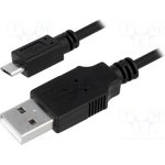 CU0034, Кабель, USB 2.0, вилка USB A, вилка micro USB B, никелированные