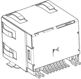 Фото 1/2 6339191-5, MJ,RJ45,SMT,SHLD,LED(G/G)